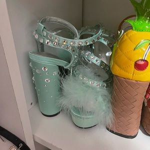 MINT BOUDOIR BABY FLUFFY HEELS